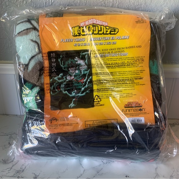 My Hero Academia Izuku Midoriya One For All Throw Blanket - Picture 3 of 3